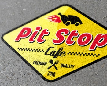 Le design d'une charte graphique. Café, cuisine "PIT STOP"